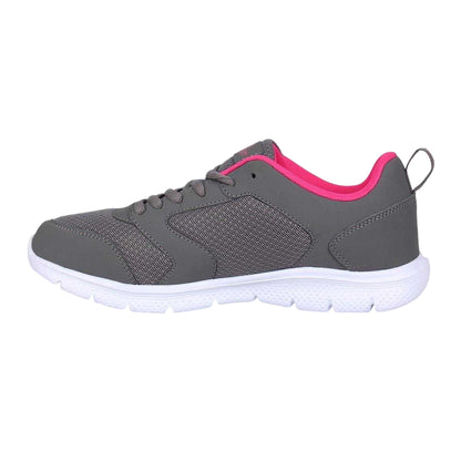 Charcoal-Pink - Side - Slazenger Womens-Ladies Mesh Flat Trainers