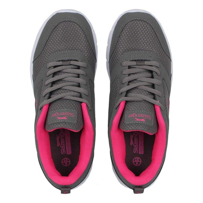 Charcoal-Pink - Lifestyle - Slazenger Womens-Ladies Mesh Flat Trainers