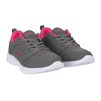 Charcoal-Pink - Pack Shot - Slazenger Womens-Ladies Mesh Flat Trainers