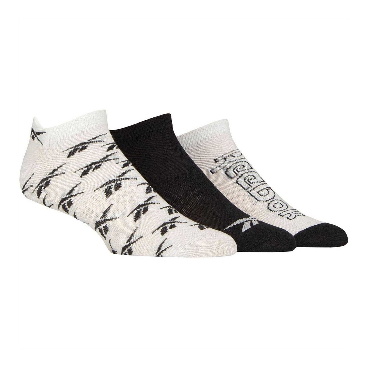 White-Black - Front - Reebok Mens Essentials Trainer Socks (Pack of 3)