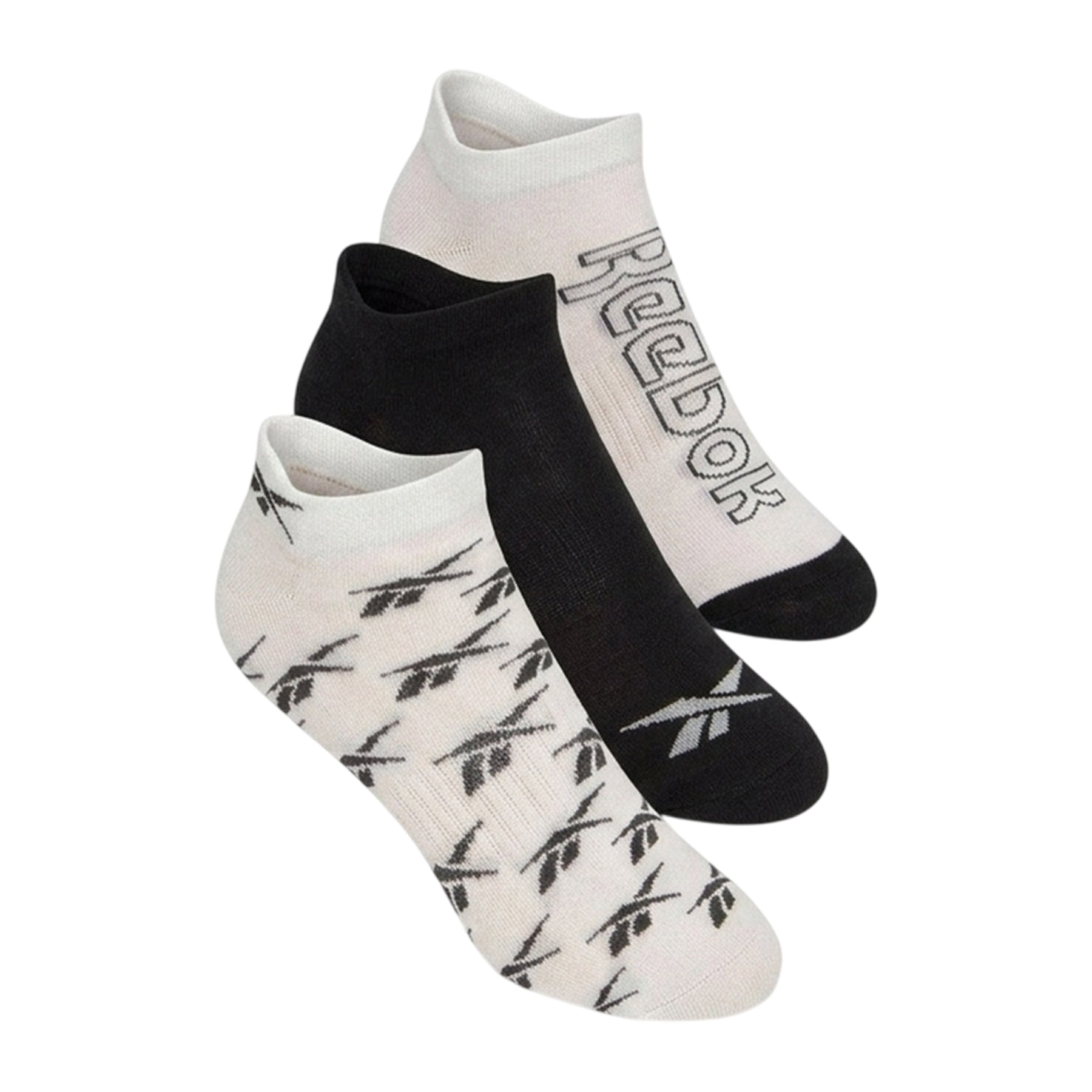 White-Black - Back - Reebok Mens Essentials Trainer Socks (Pack of 3)