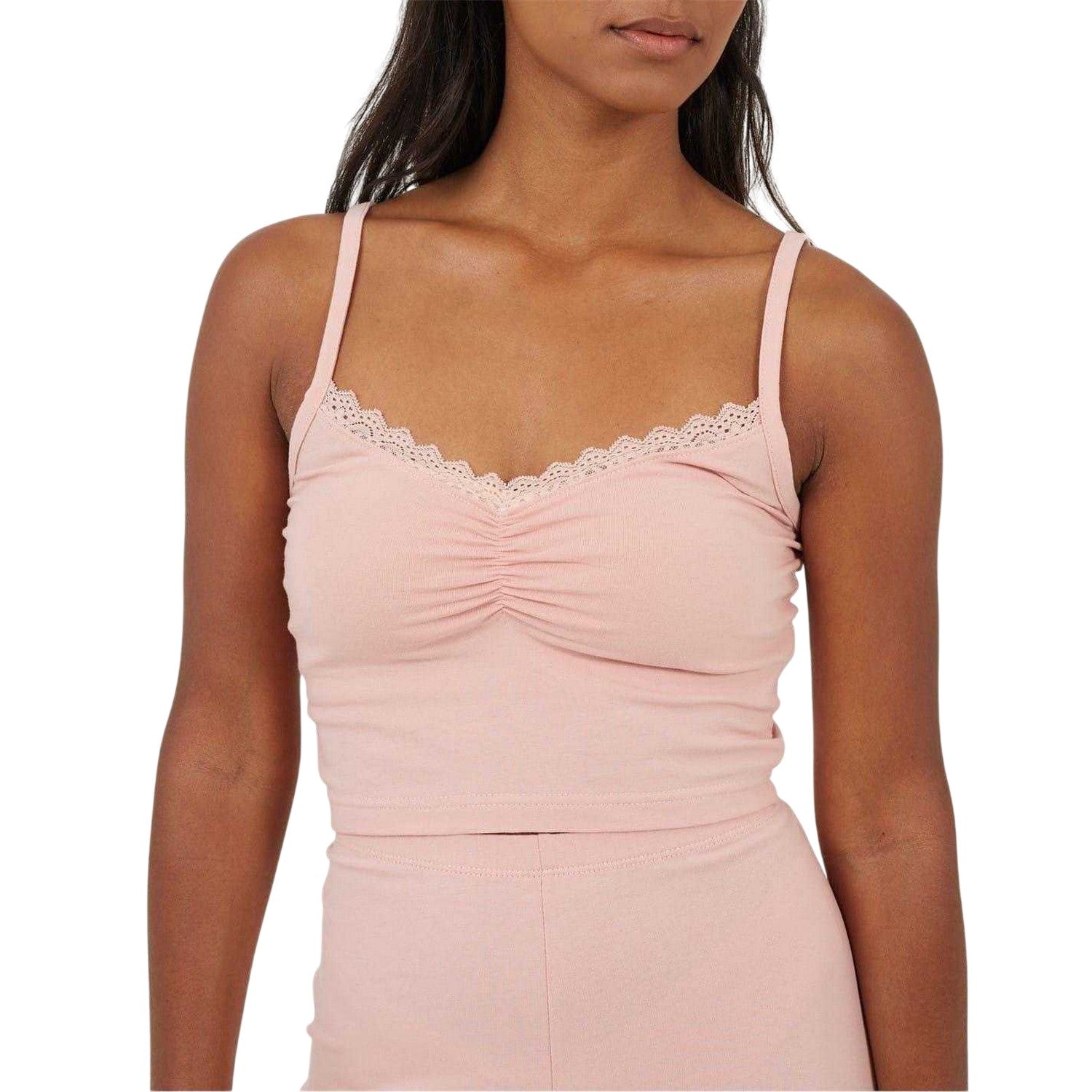 Grey - Pack Shot - Brave Soul Womens-Ladies Strappy High Waist Loungewear Set