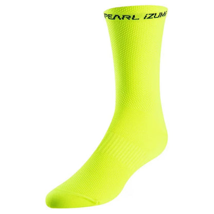 Yellow - Back - Pearl Izumi Mens Elite High-Vis Cycling Crew Socks