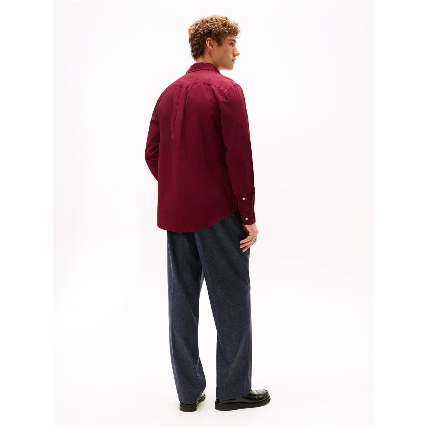 Rouge Red - Lifestyle - Tommy Hilfiger Mens Core Flex Poplin Shirt