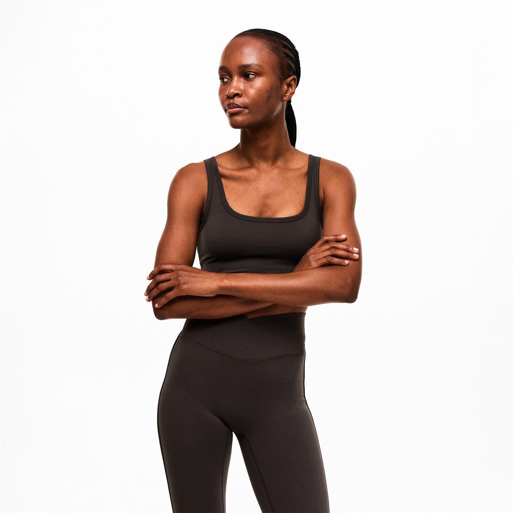 Chocolate - Back - Couture Womens-Ladies Jersey Sports Bra