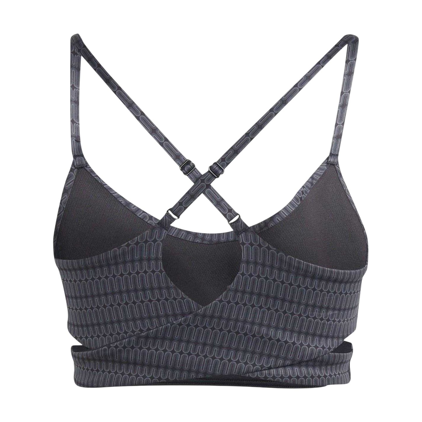 Grey - Back - Adidas Womens-Ladies Yoga Studio Light Support Sports Bra