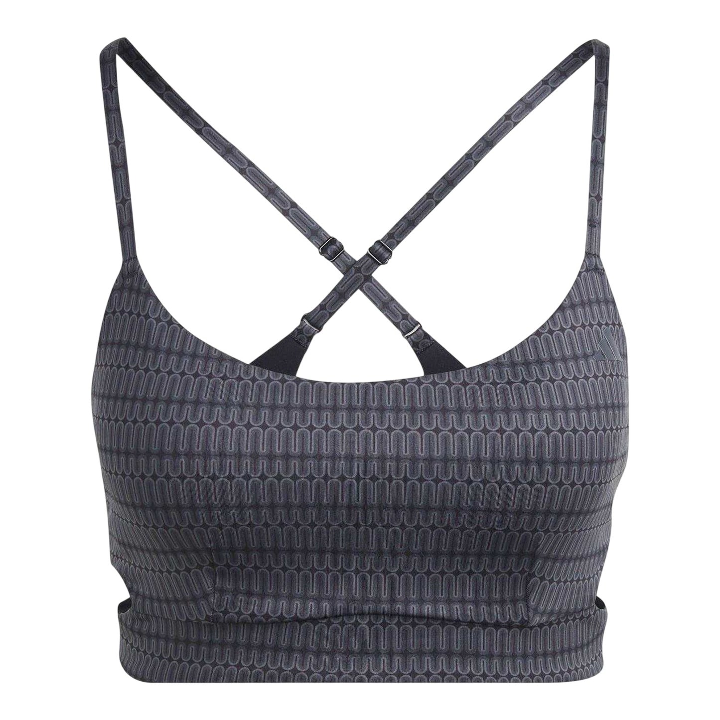Grey - Front - Adidas Womens-Ladies Yoga Studio Light Support Sports Bra