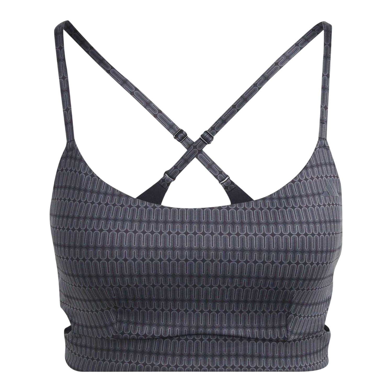Grey - Front - Adidas Womens-Ladies Yoga Studio Light Support Sports Bra