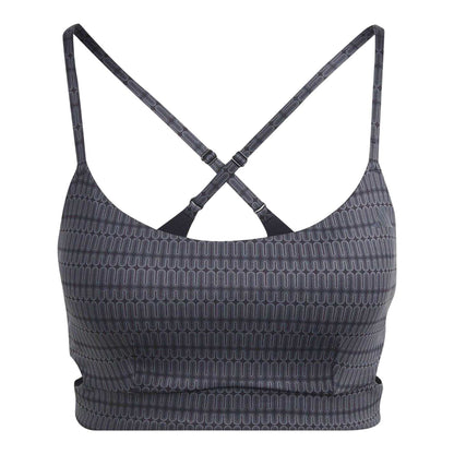 Grey - Front - Adidas Womens-Ladies Yoga Studio Light Support Sports Bra