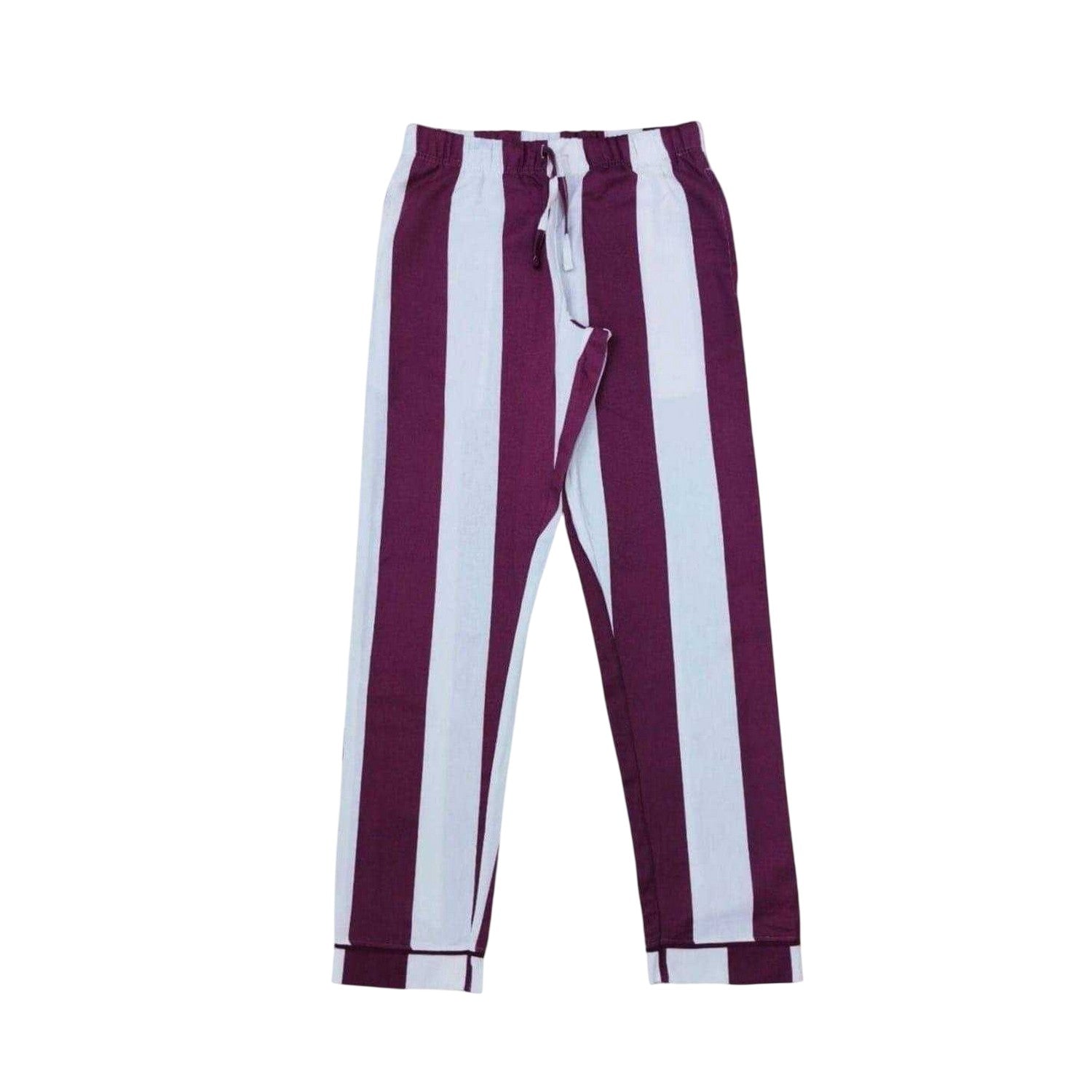 Blue - Side - Linea Womens-Ladies HW Stripe Button Pyjama Set