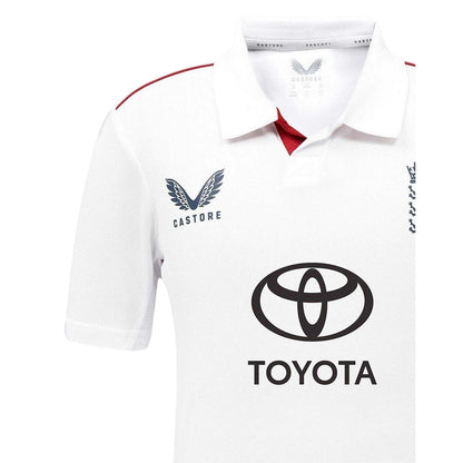 White - Lifestyle - Castore Childrens-Kids 26-27 England Cricket IT20 Cricket Shirt