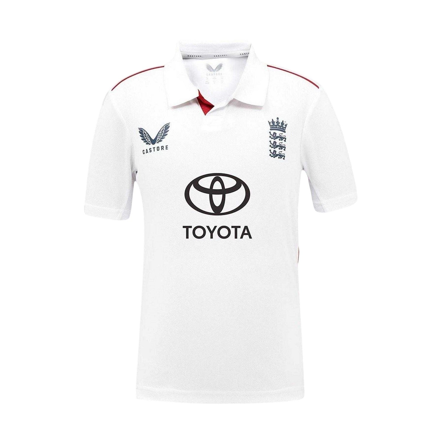 White - Front - Castore Childrens-Kids 26-27 England Cricket IT20 Cricket Shirt