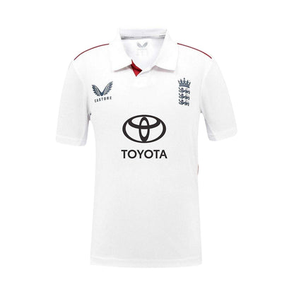 White - Front - Castore Childrens-Kids 26-27 England Cricket IT20 Cricket Shirt