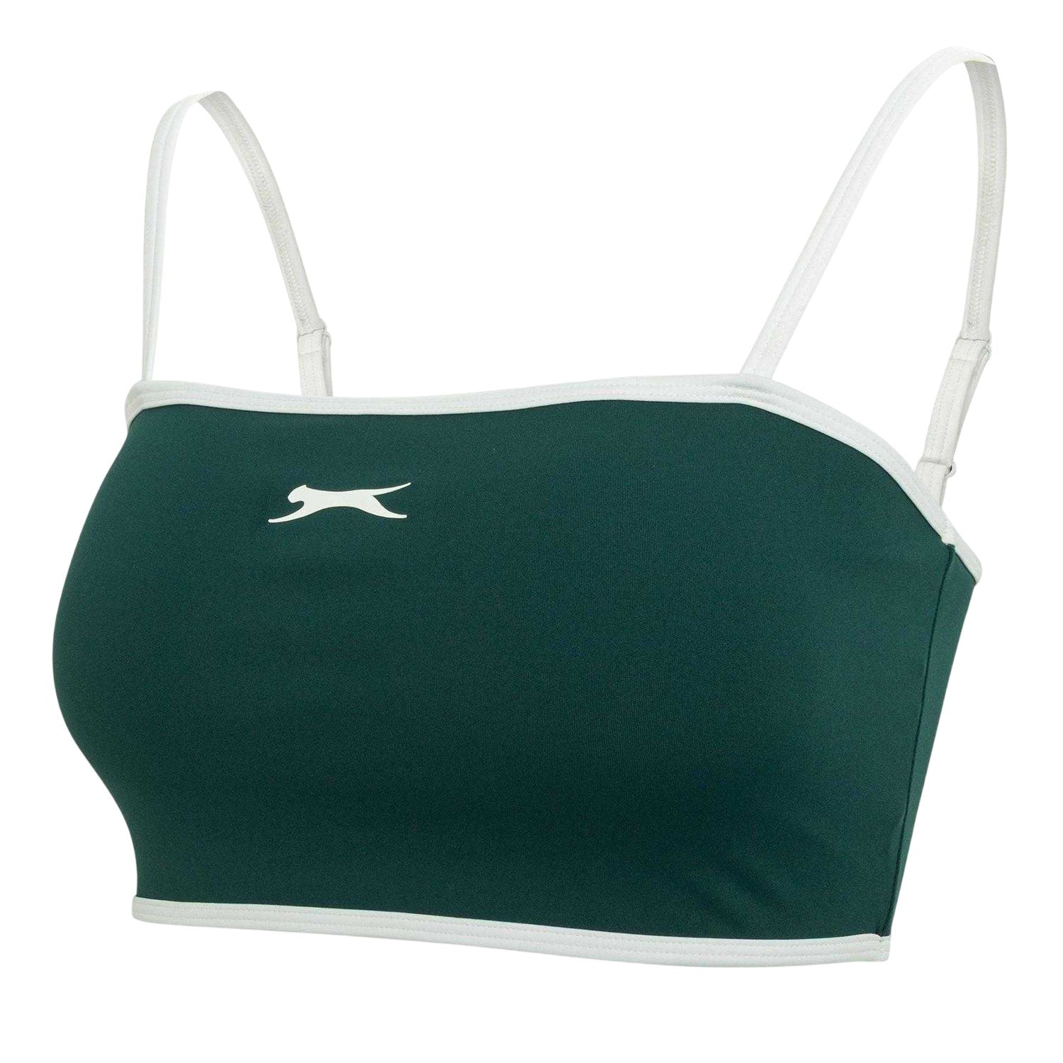 Forest Green - Side - Slazenger Womens-Ladies Contrast Detail Sports Bra