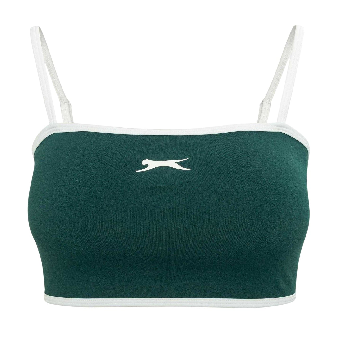 Forest Green - Front - Slazenger Womens-Ladies Contrast Detail Sports Bra