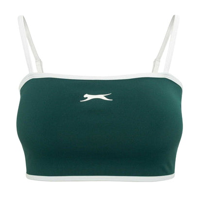 Forest Green - Front - Slazenger Womens-Ladies Contrast Detail Sports Bra