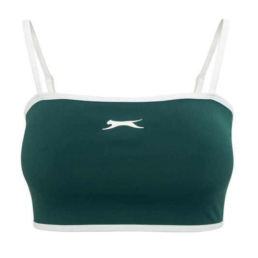 Forest Green - Front - Slazenger Womens-Ladies Contrast Detail Sports Bra