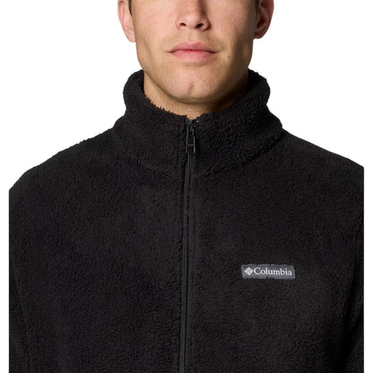 Black - Side - Columbia Mens Logo Full Zip Long-Sleeved Fleece Jacket
