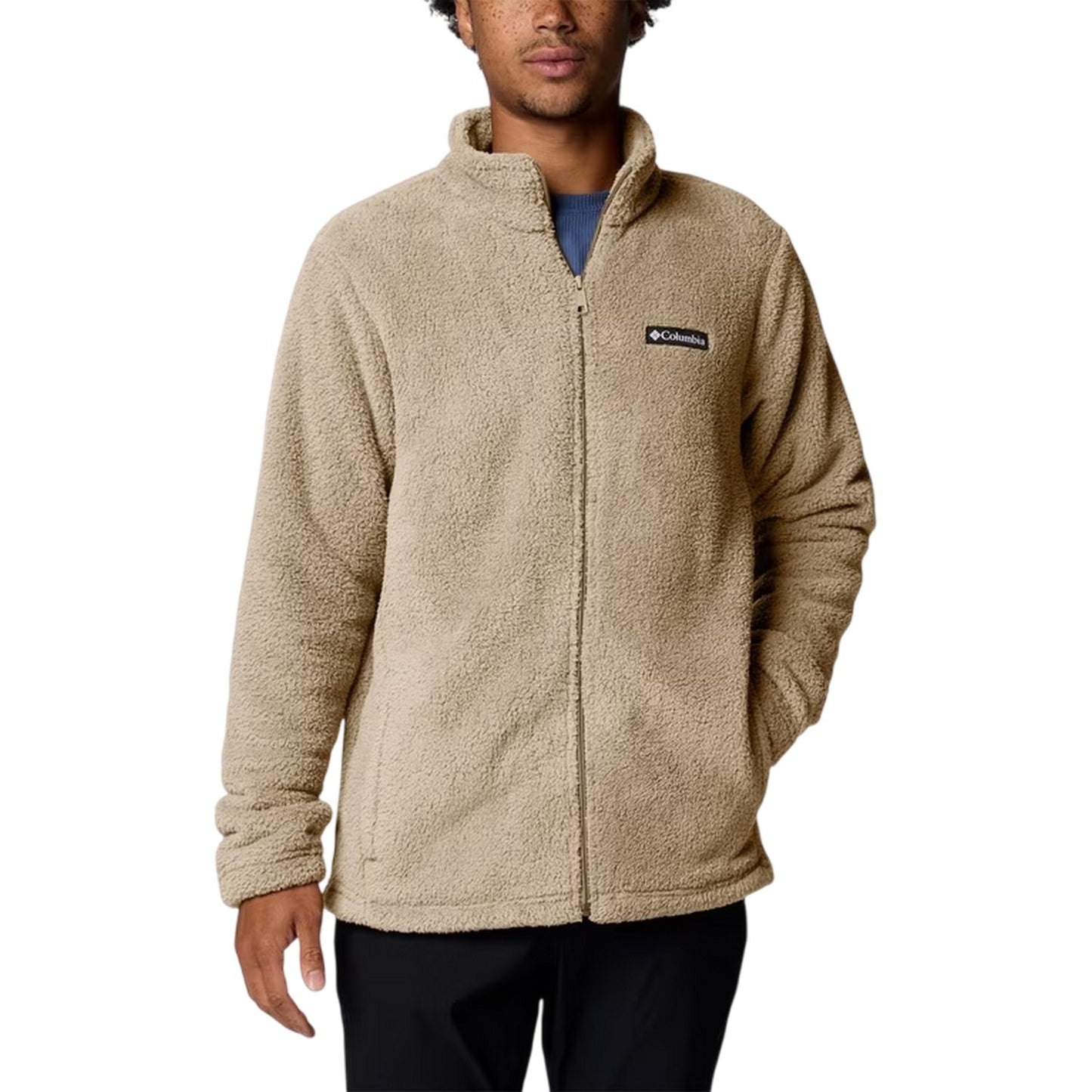 Fossil - Front - Columbia Mens Logo Full Zip Long-Sleeved Fleece Jacket