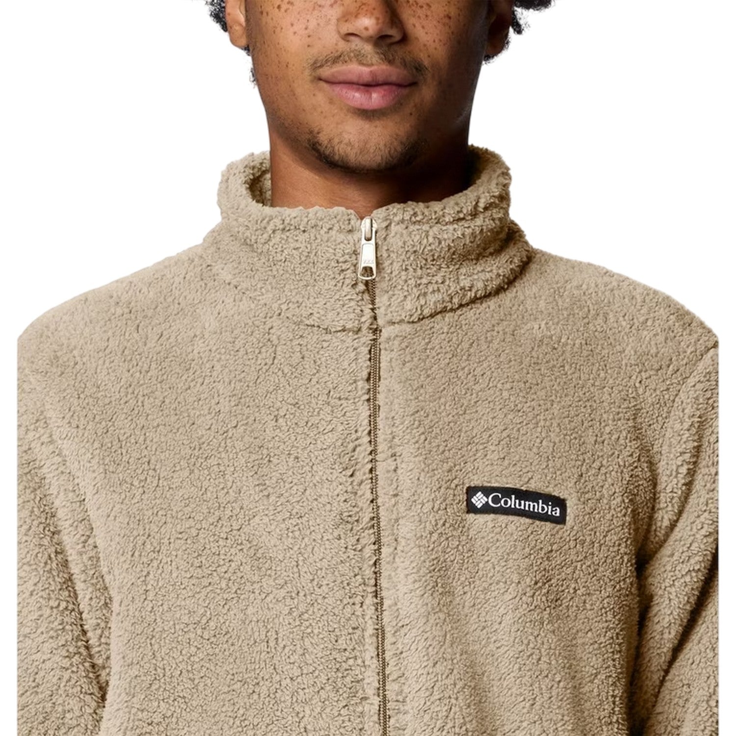 Fossil - Side - Columbia Mens Logo Full Zip Long-Sleeved Fleece Jacket