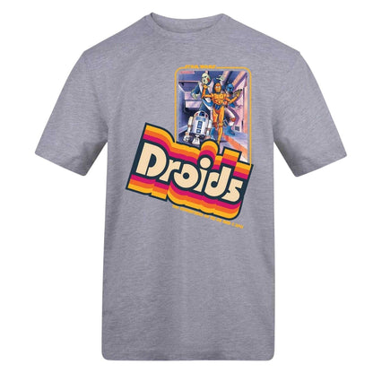 Grey - Front - Star Wars Unisex Adult Droids Cotton Blend T-Shirt