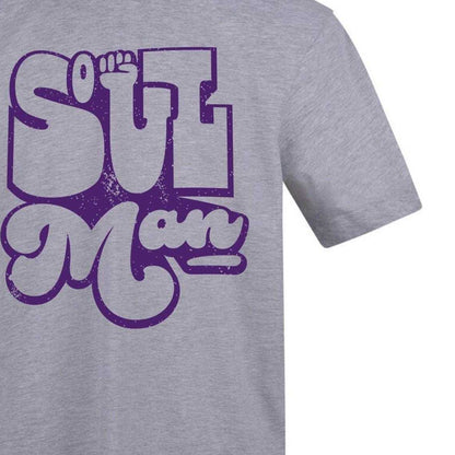 Grey - Back - AWD Unisex Adult Soul Man Printed Cotton T-Shirt