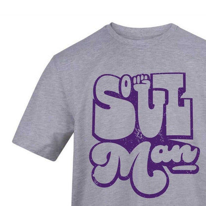 Grey - Side - AWD Unisex Adult Soul Man Printed Cotton T-Shirt