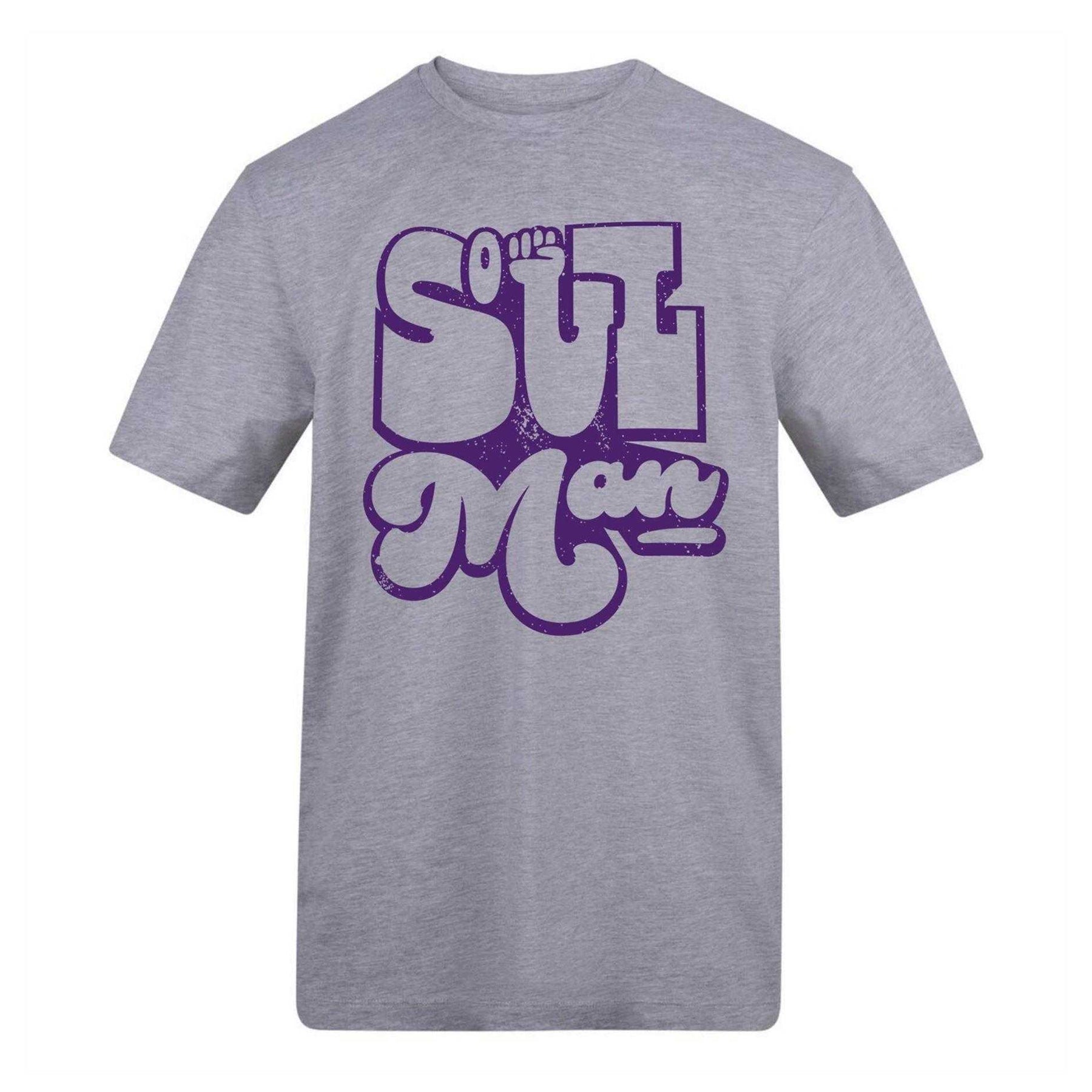 Grey - Front - AWD Unisex Adult Soul Man Printed Cotton T-Shirt