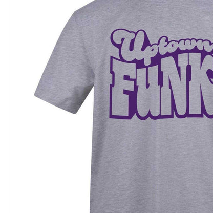 Grey - Side - AWD Unisex Adult Uptown Funk Printed Cotton T-Shirt