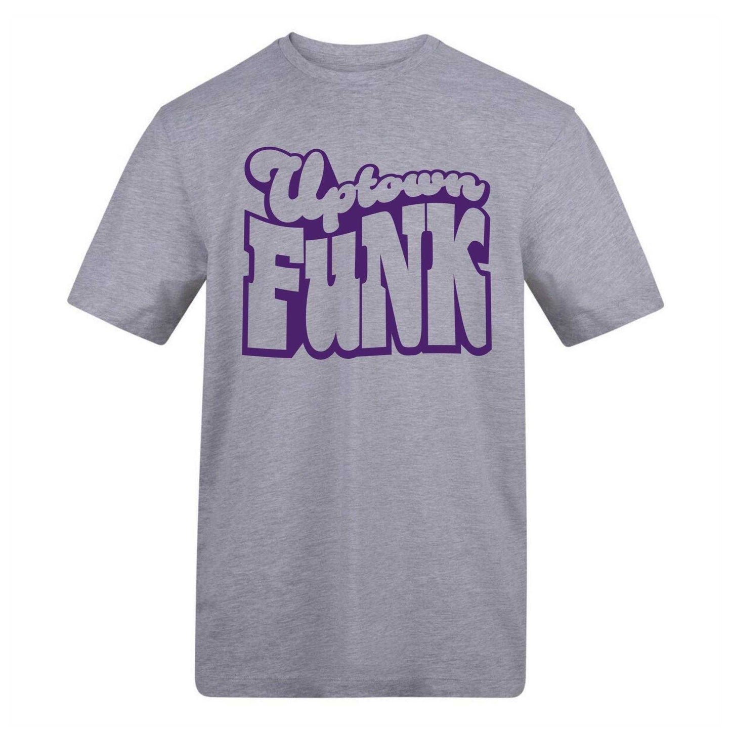 Grey - Front - AWD Unisex Adult Uptown Funk Printed Cotton T-Shirt