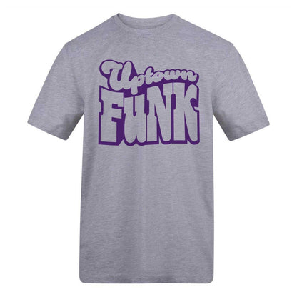 Grey - Front - AWD Unisex Adult Uptown Funk Printed Cotton T-Shirt