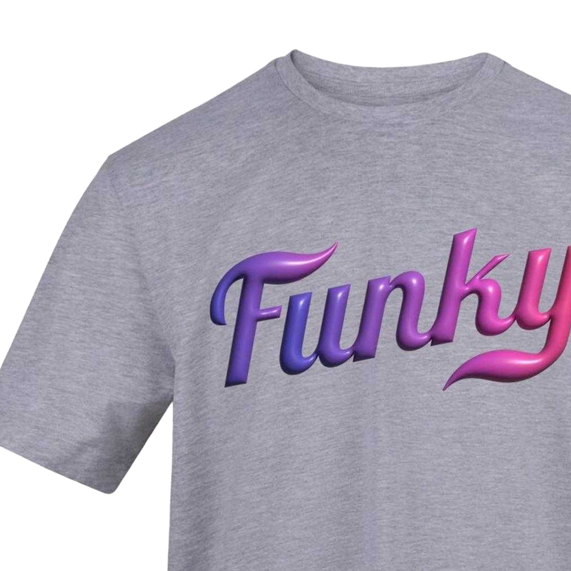Grey - Side - AWD Unisex Adult Funky Bubble Text Cotton T-Shirt