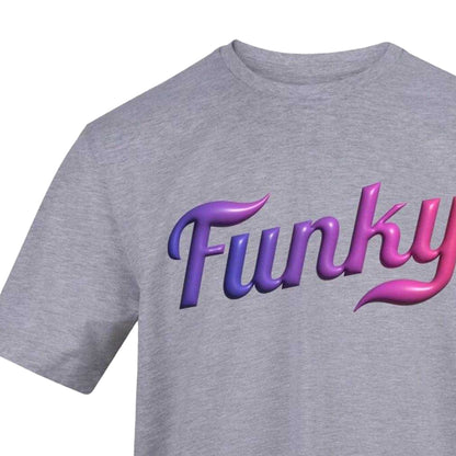 Grey - Side - AWD Unisex Adult Funky Bubble Text Cotton T-Shirt