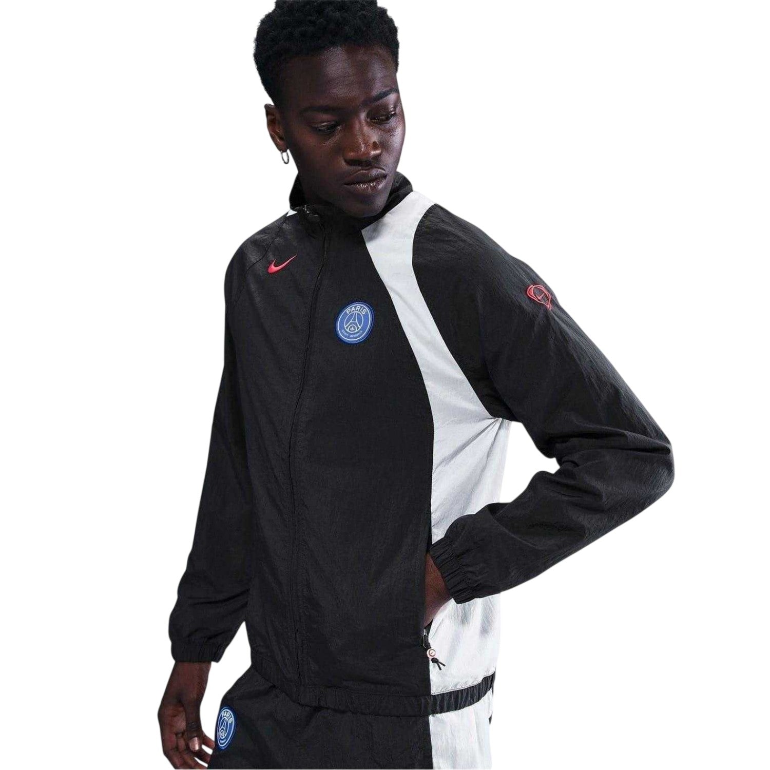 Black-White - Lifestyle - Nike Mens PSG T90 Paris Saint Germain FC Tracksuit