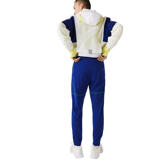 Blue - Back - Lacoste Mens Tapered Leg Sport Tracksuit Bottoms