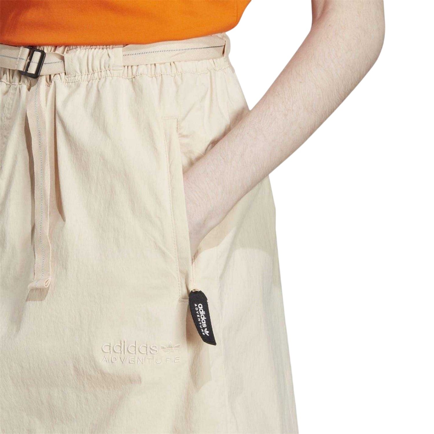 Sand - Side - Adidas Womens-Ladies Logo Midi Skirt
