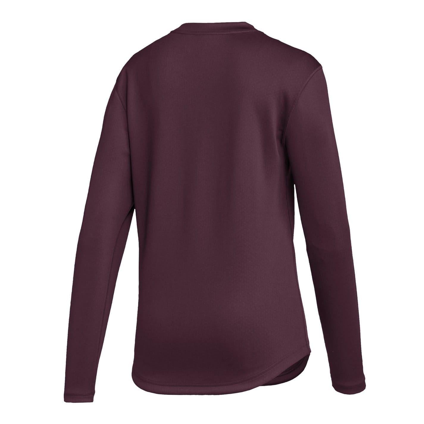Maroon - Back - Adidas Womens-Ladies Top