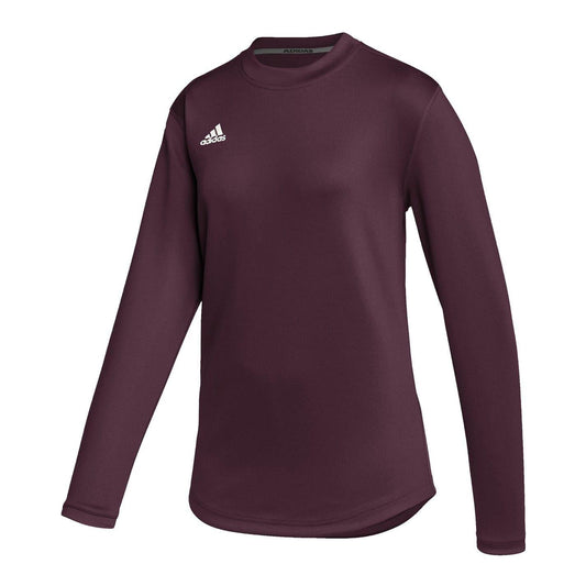 Maroon - Front - Adidas Womens-Ladies Top