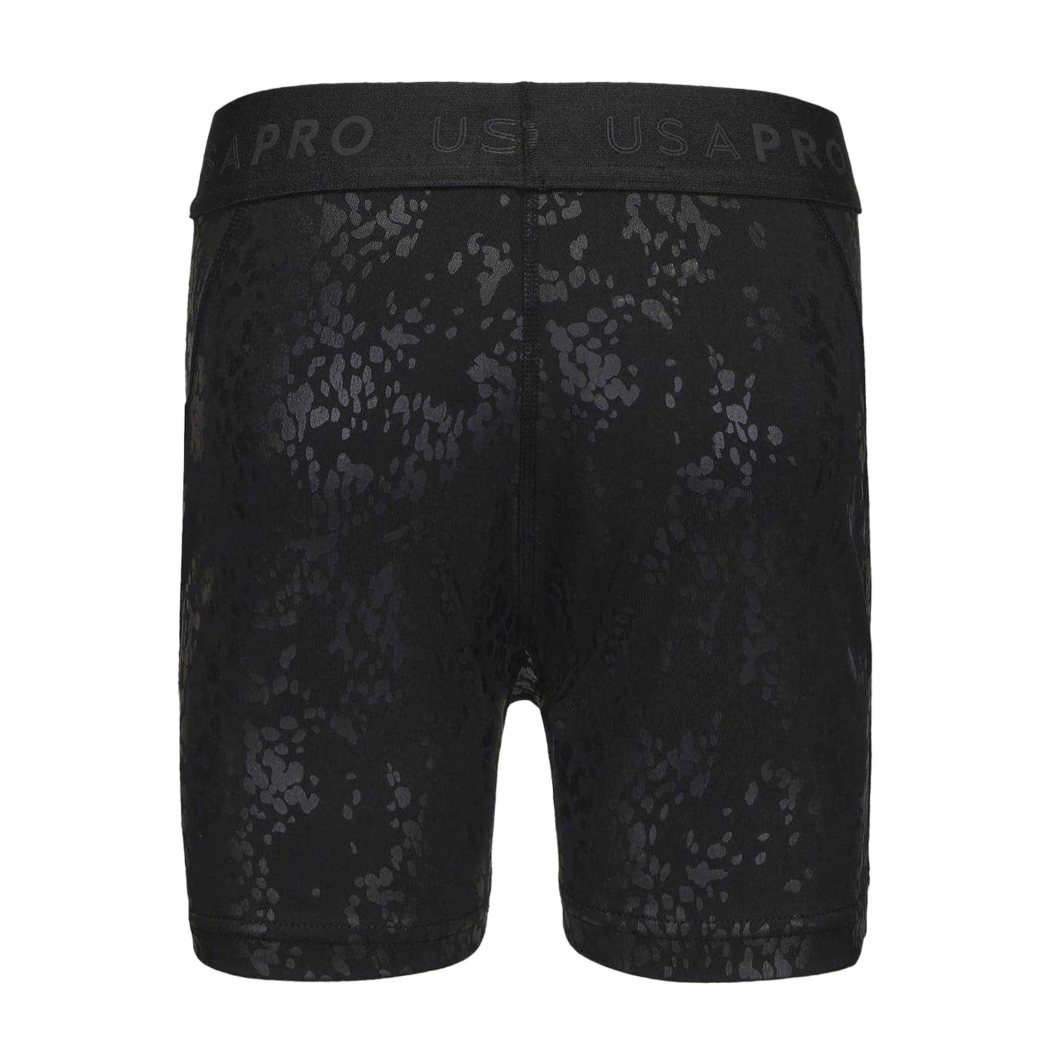 Black - Back - USA Pro Girls Pro Animal Print Training Shorts