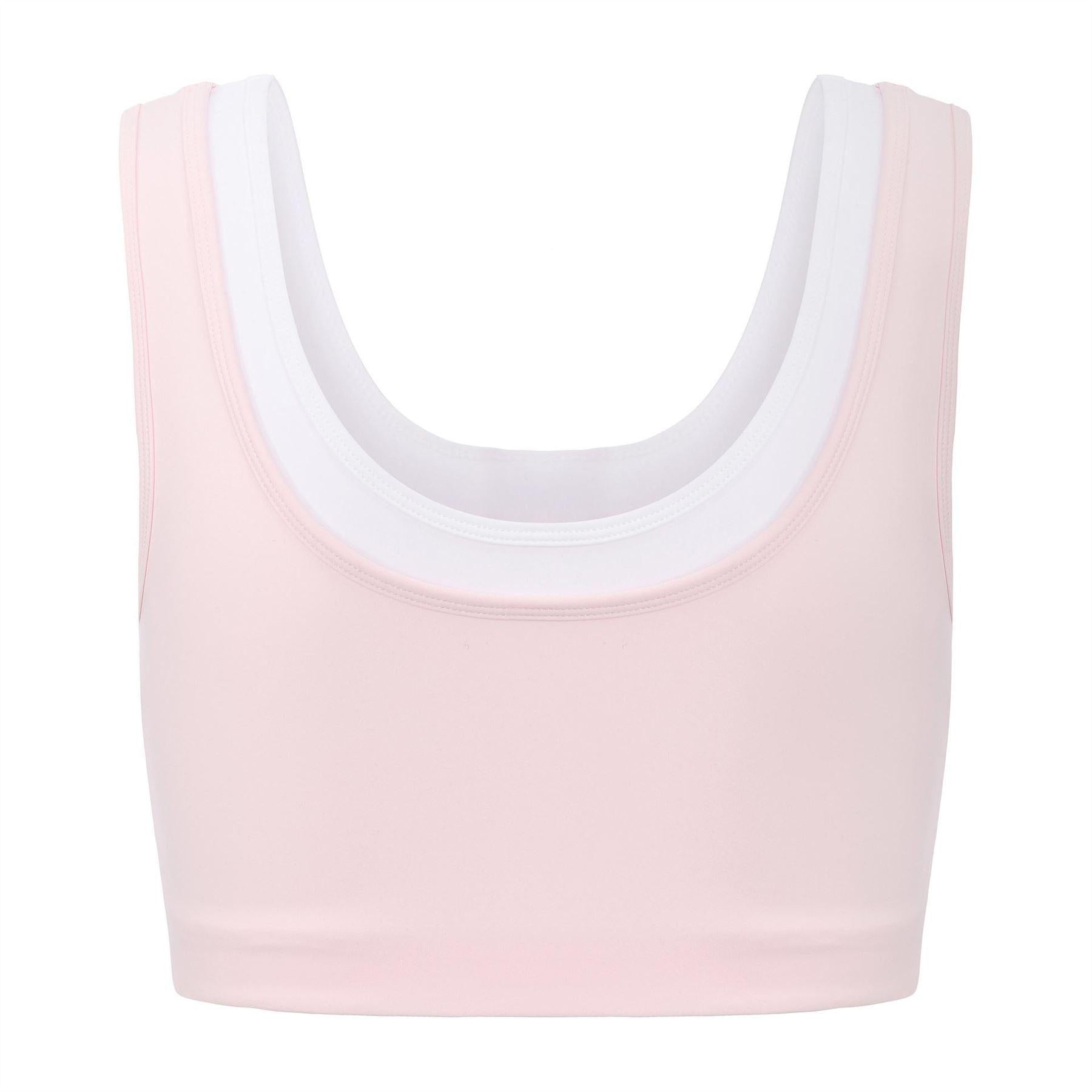 Light Pink - Back - USA Pro Womens-Ladies Pro Layered Sports Bra