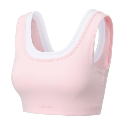 Light Pink - Side - USA Pro Womens-Ladies Pro Layered Sports Bra