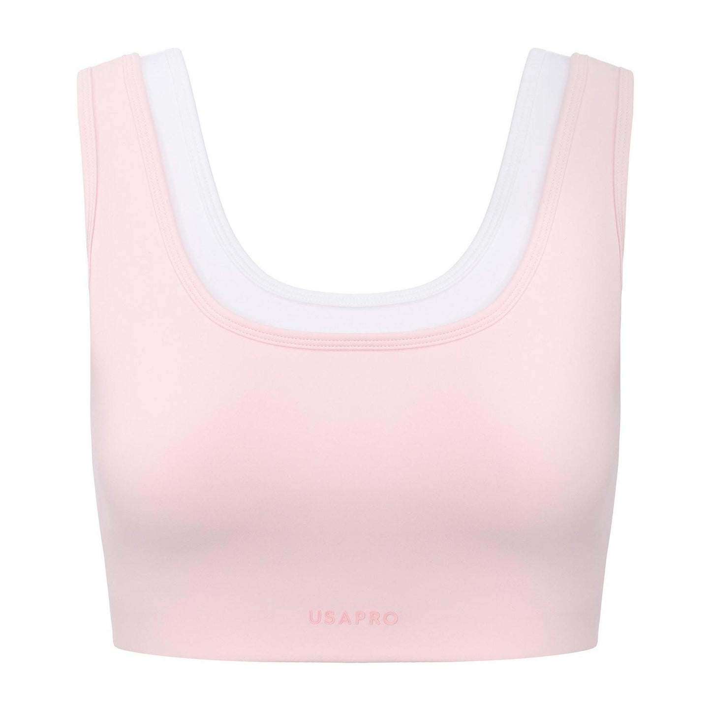 Light Pink - Front - USA Pro Womens-Ladies Pro Layered Sports Bra