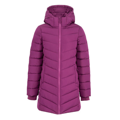 Plum - Front - Slazenger Womens-Ladies Polyester Mid Length Padded Jacket