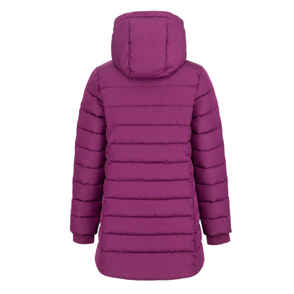 Plum - Back - Slazenger Womens-Ladies Polyester Mid Length Padded Jacket