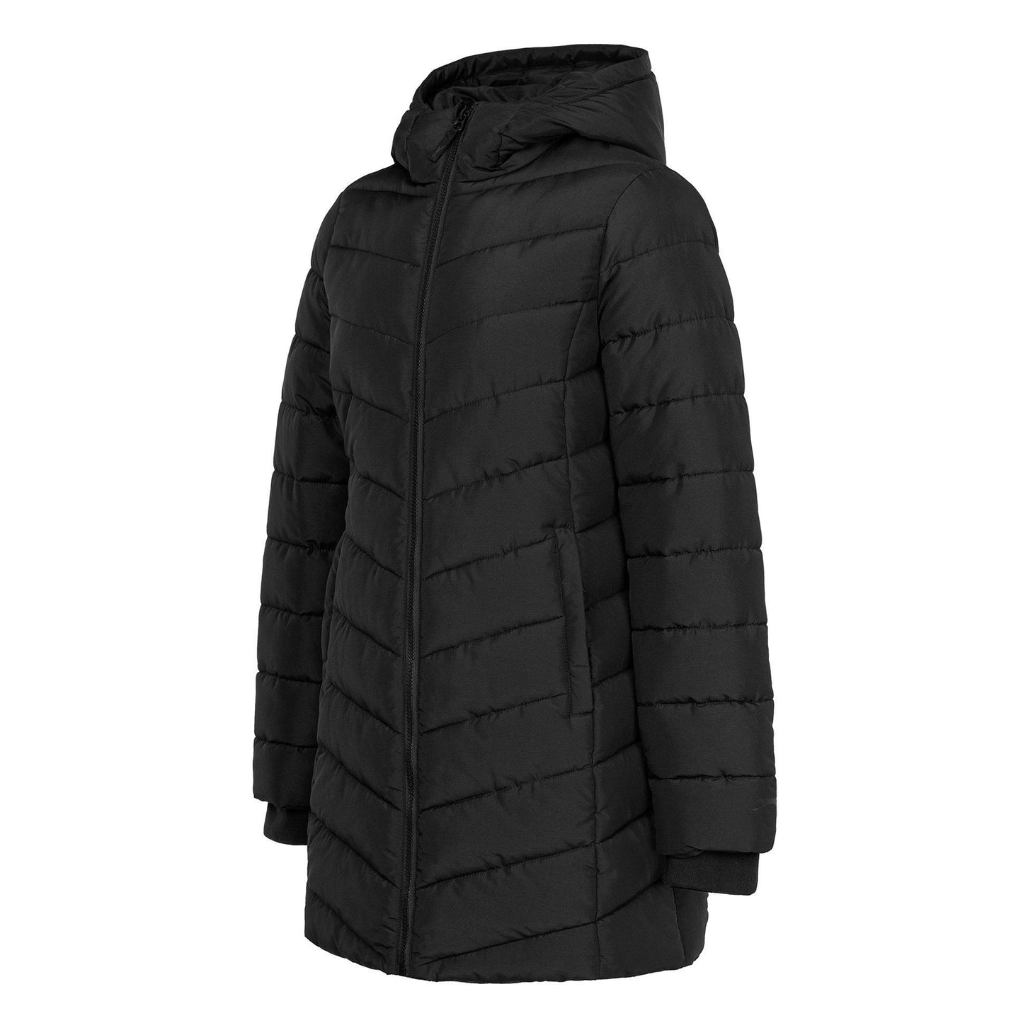Black - Side - Slazenger Womens-Ladies Polyester Mid Length Padded Jacket