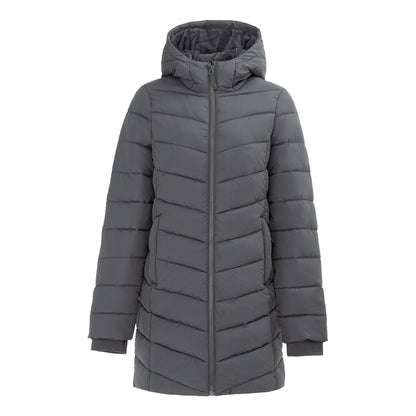 Charcoal - Front - Slazenger Womens-Ladies Polyester Mid Length Padded Jacket