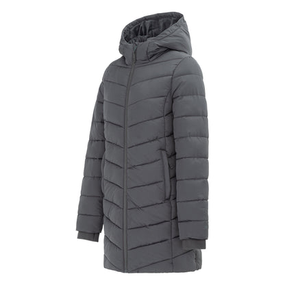 Charcoal - Side - Slazenger Womens-Ladies Polyester Mid Length Padded Jacket