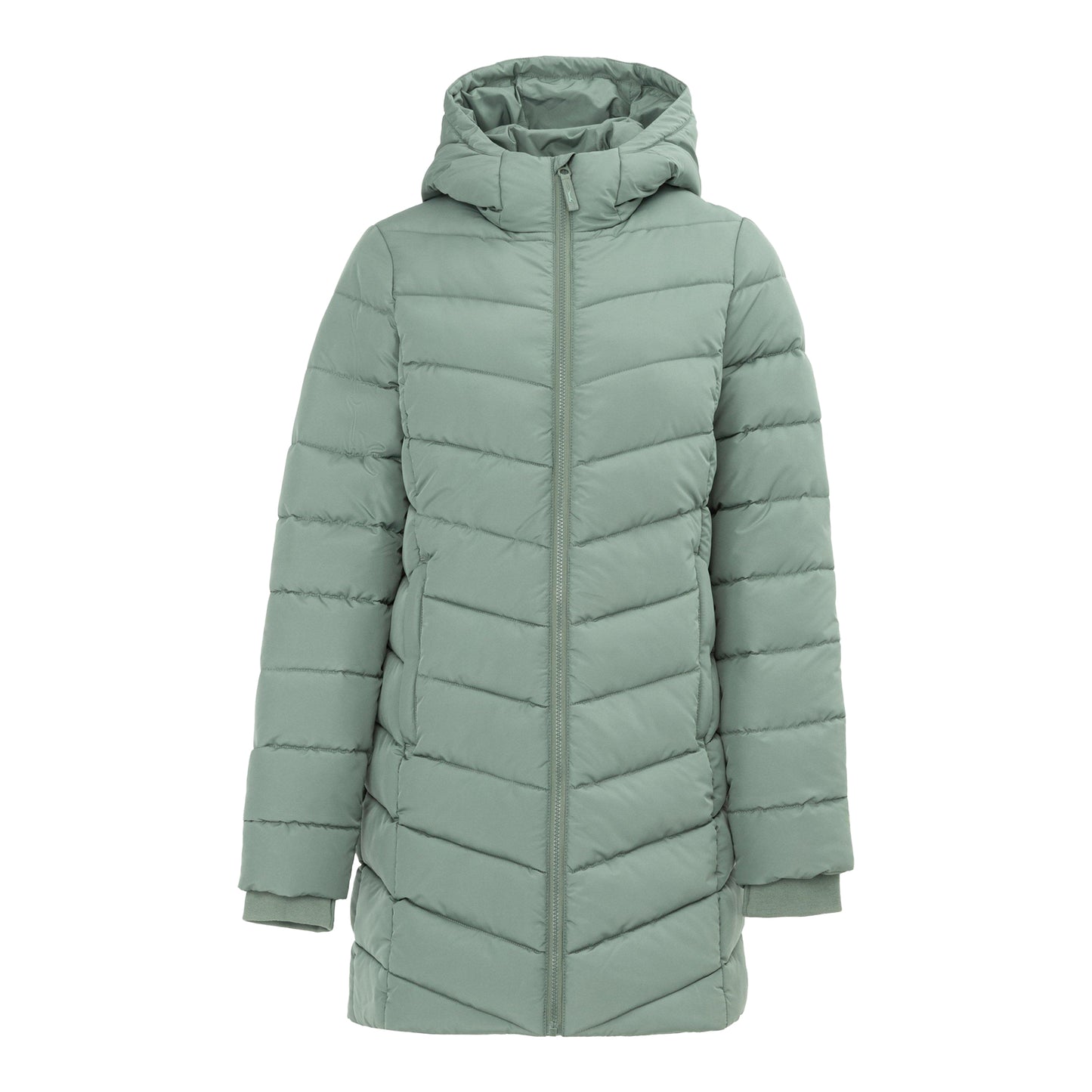 Light Khaki - Front - Slazenger Womens-Ladies Polyester Mid Length Padded Jacket