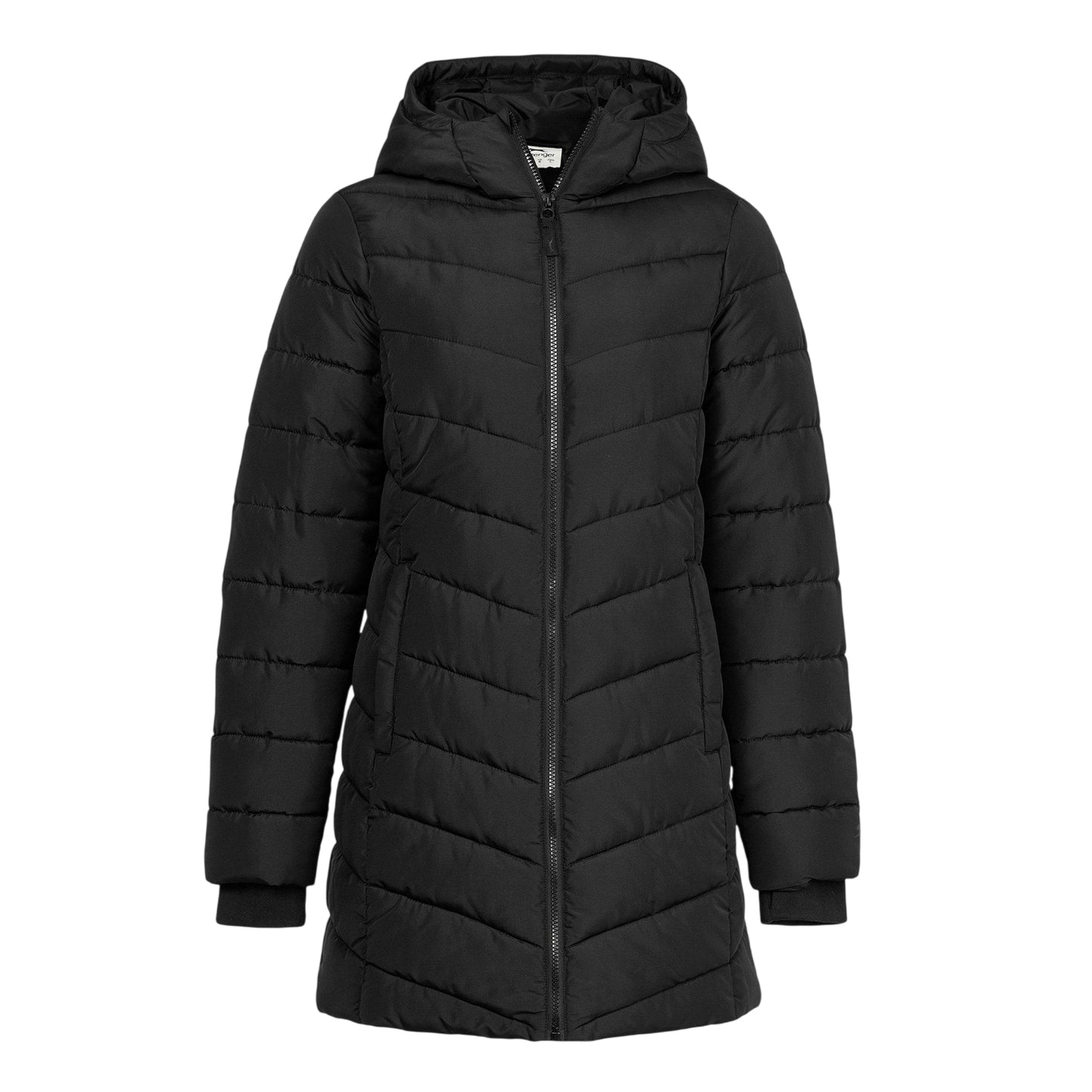 Black - Front - Slazenger Womens-Ladies Polyester Mid Length Padded Jacket