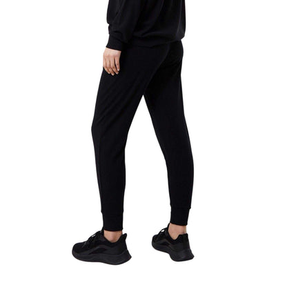 Jet Black - Back - USA Pro Womens-Ladies Ribbed Cuff Joggers